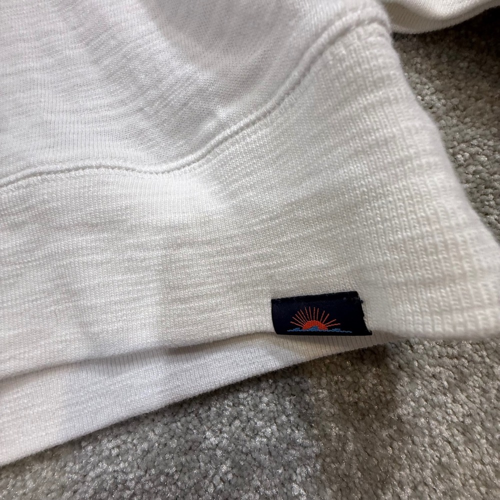 Faherty Sunwashed Organic Cotton Slub Hoodie White Mens Large Pullover Coastal - Picture 8 of 15